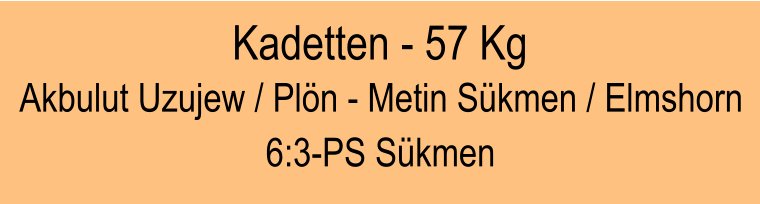 Kadetten - 57 Kg Akbulut Uzujew / Pln - Metin Skmen / Elmshorn 6:3-PS Skmen