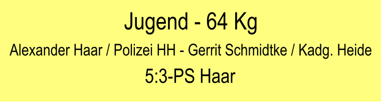 Jugend - 64 Kg Alexander Haar / Polizei HH - Gerrit Schmidtke / Kadg. Heide 5:3-PS Haar