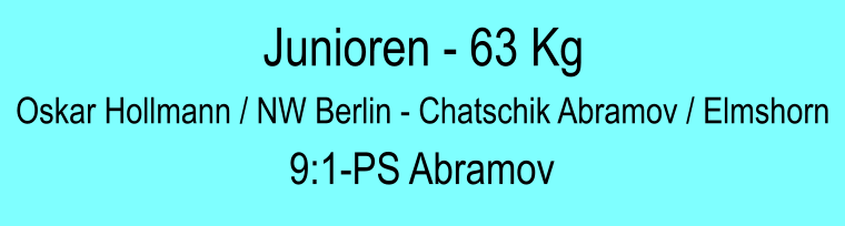 Junioren - 63 Kg Oskar Hollmann / NW Berlin - Chatschik Abramov / Elmshorn 9:1-PS Abramov