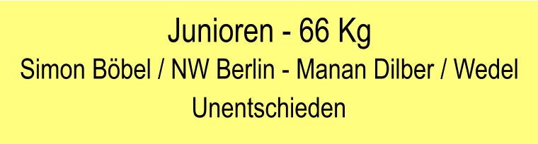 Junioren - 66 Kg Simon Bbel / NW Berlin - Manan Dilber / Wedel Unentschieden