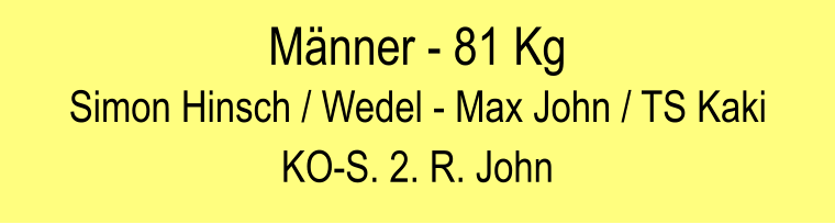 Mnner - 81 Kg Simon Hinsch / Wedel - Max John / TS Kaki KO-S. 2. R. John