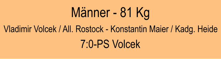 Mnner - 81 Kg Vladimir Volcek / All. Rostock - Konstantin Maier / Kadg. Heide 7:0-PS Volcek