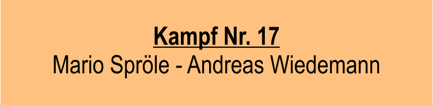 Kampf Nr. 17  Mario Sprle - Andreas Wiedemann